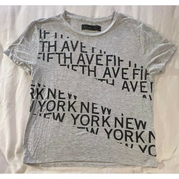Abercrombie & Fitch XS Womens Gray Tshirt Fifth Ave New York - Picture 1 of 3
